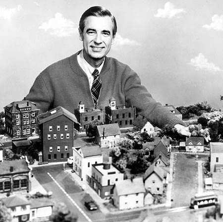 Fred Rogers with the Neighborhood Seen on his show. ONE TIME USE